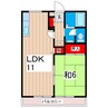 ルピナスハイツ 1LDKの間取り