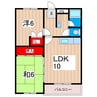 フラット大沼 2LDKの間取り