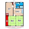 フローラルガーデンハイツ 3DKの間取り