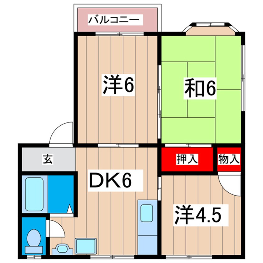 間取図 フローラルハイツ２号棟