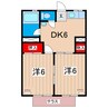 赤津ハイツ 2DKの間取り