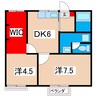 第２十王堂ハイツ 2DKの間取り