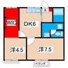 第２十王堂ハイツ 2DKの間取り