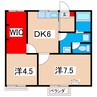 第２十王堂ハイツ 2DK+Sの間取り