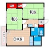 東金沢マンション 2DKの間取り