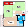 東金沢マンション 2DKの間取り