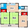 東大沼町1-10-3貸家 3Kの間取り