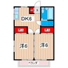 富山マンション 2DKの間取り