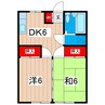 富山マンション 2DKの間取り