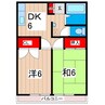 サニーハイツ 2DKの間取り