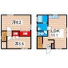 フレンズハウス森山Ⅱ 2LDKの間取り