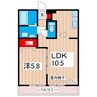 グレースヒルズⅠ 1LDKの間取り