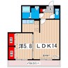 グレースヒルズⅠ 1LDKの間取り