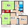 シャトー桜川Ａ 3Kの間取り