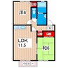 ベルクレール 2LDKの間取り