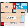 レジデンス東多賀 1LDKの間取り