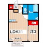 バローネ・イースト 1LDKの間取り