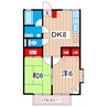 ブライトハイツ 2DKの間取り