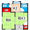 大みか町２丁目大野貸家 2Kの間取り