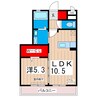 シュエットアビタ 1LDKの間取り