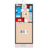 クレアトゥールA 1Kの間取り