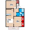メゾン・ラーテーヌC 2LDKの間取り
