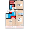 コスモパークＡ 2DKの間取り