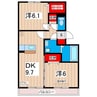 コスモパークＢ 2DKの間取り
