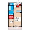 コスモパークＣ 1LDKの間取り