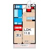コスモパークＣ 1LDKの間取り