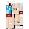スカイハイツ諏訪 2DKの間取り