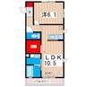 ペーシュ　コモドＡ 1LDKの間取り