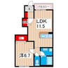 Ｌａ　ＶｉｔａⅡ 1LDKの間取り