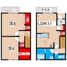 メゾネット・ボナール 2LDKの間取り