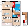 ロッソドゥーエ　Ⅰ 2LDKの間取り