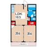 日南ハイツ 2LDKの間取り