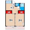 長山ハイツ（東） 2Kの間取り