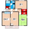 グランドソレイユC 3DKの間取り