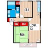 グランドソレイユG 2LDKの間取り