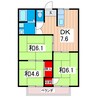東多賀ハイツB棟 3DKの間取り