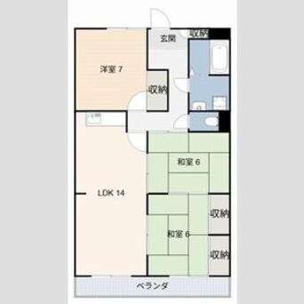 間取図 シャトー雁宿