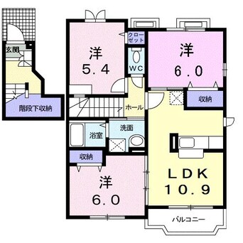 間取図 サンライズ柿谷　Ｃ