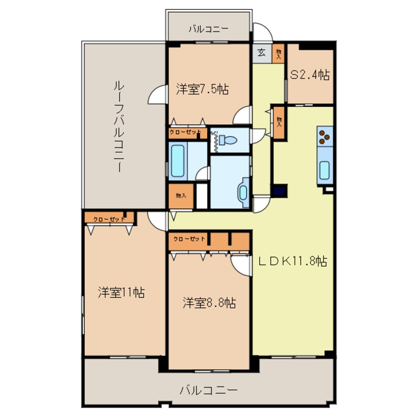 間取図 ハートヒルズ二ツ坂