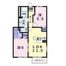 アルモニースクエア　Ｃ 2LDKの間取り
