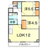 トーカヒルズ 2LDKの間取り