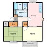 シャネルスィート 2DKの間取り