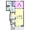 ラシュレ 1LDKの間取り