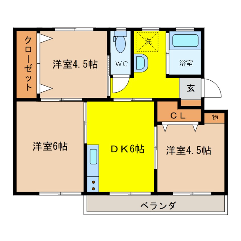 間取図 宮津団地　5棟