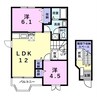 プラザ・ヴェルデ 2LDKの間取り