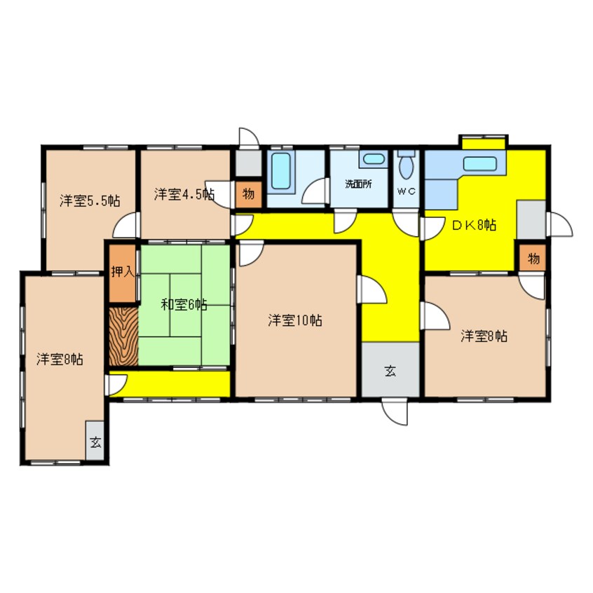 間取図 野間北向井貸家